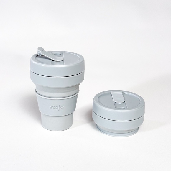 (2) STOJO Reusable 12oz Silicone Collapsible To-Go Cups – Cashmere Gray ☕🧃🌱 - Picture 7 of 7